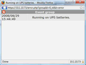 Running on batteries error msg
